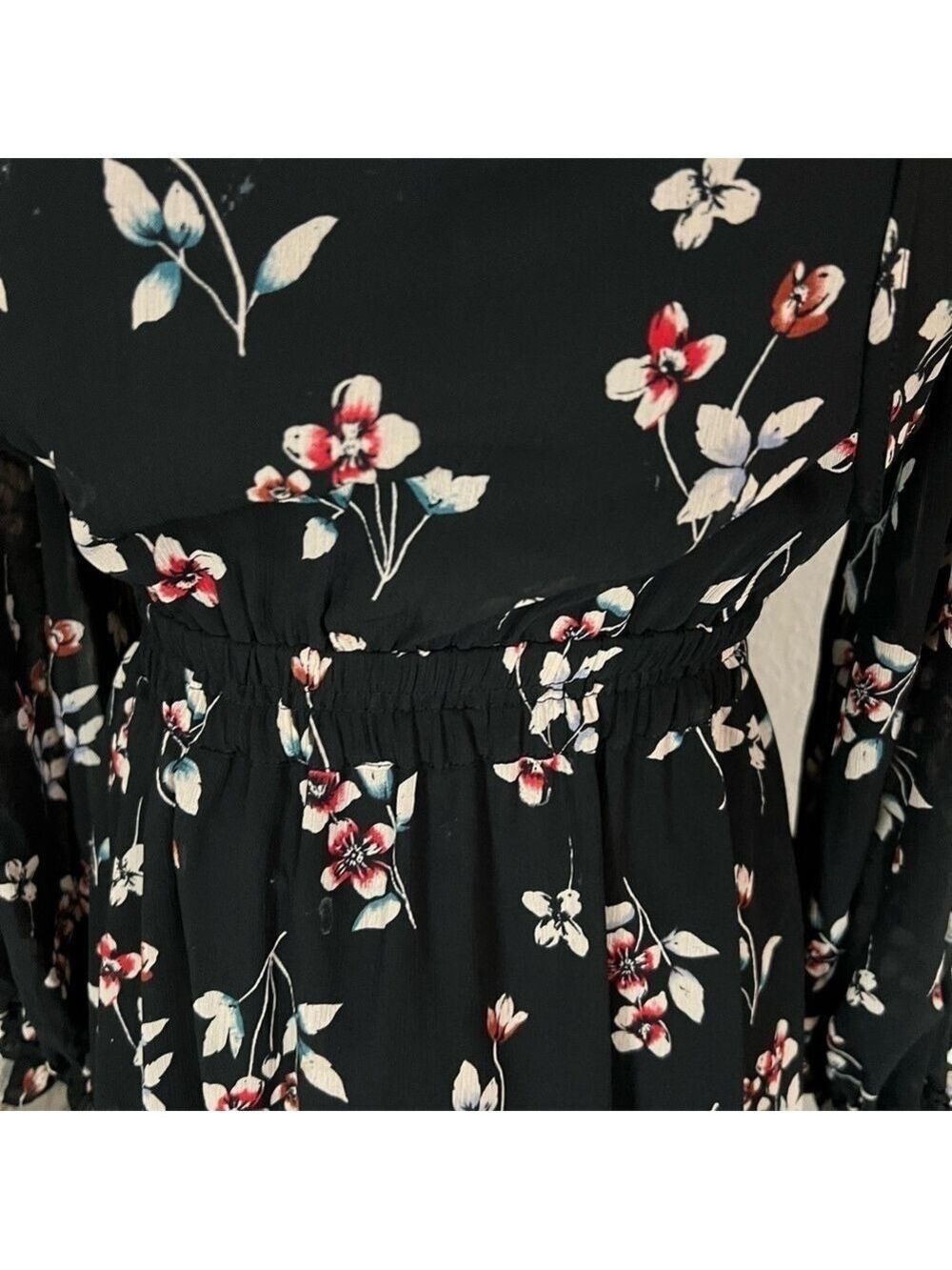 NWOT Madewell Floral Maxi Dress Black Size XS - Picture 4 of 11